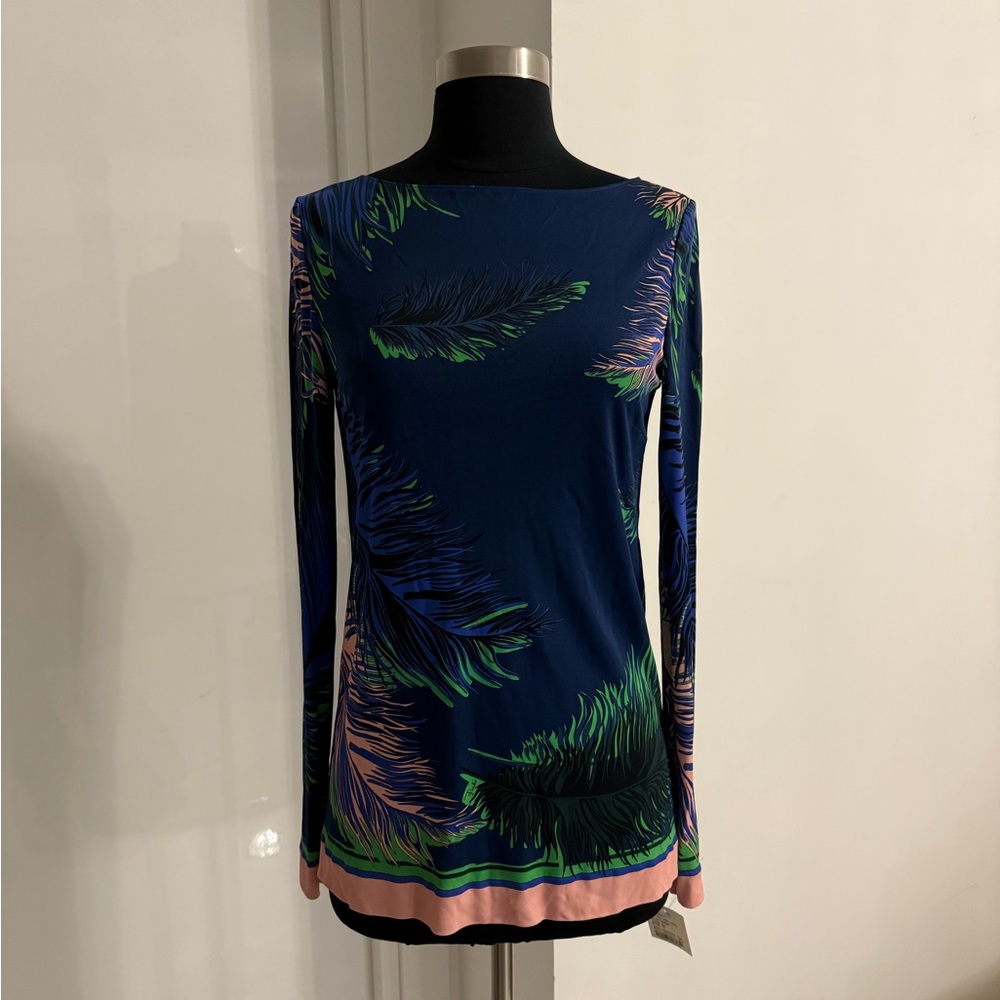 Emilio Pucci Multicolor Leaf Print Top